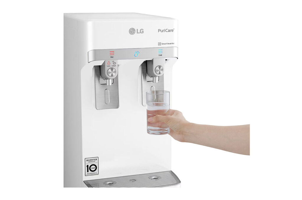 LG Slim Stand LG PuriCare™ Water Purifier with Tankless Cold Water & Big Hot Water Capacity, White, WS410GN (8)