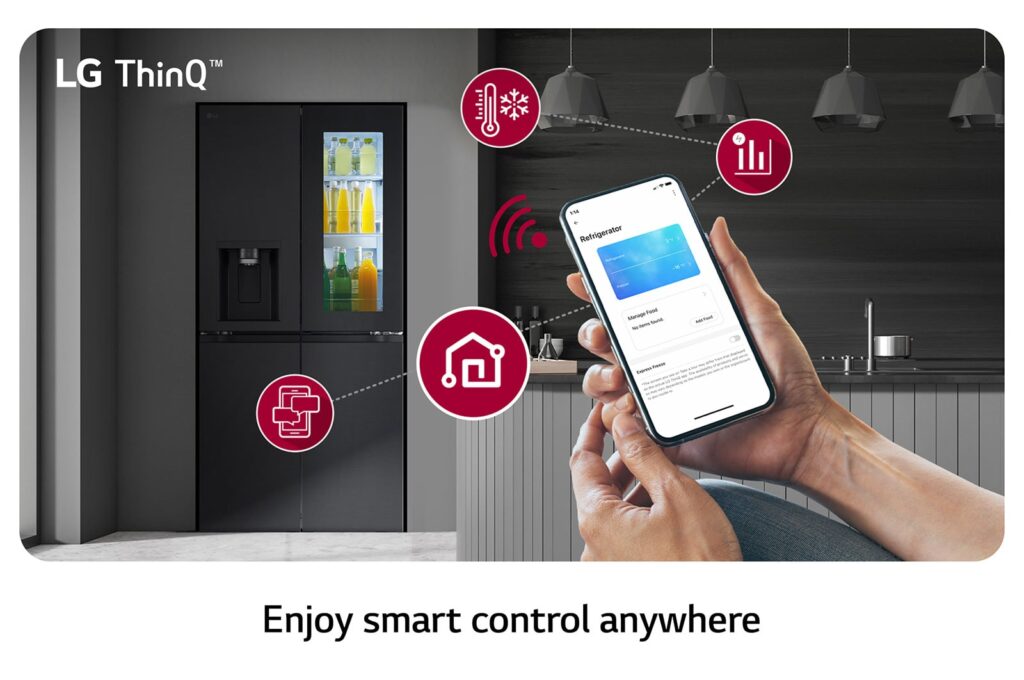 LG [Subscribe] 508L French Door Fridge with InstaView in Essence Matte Black Finish, GC-G22FFQAB-003